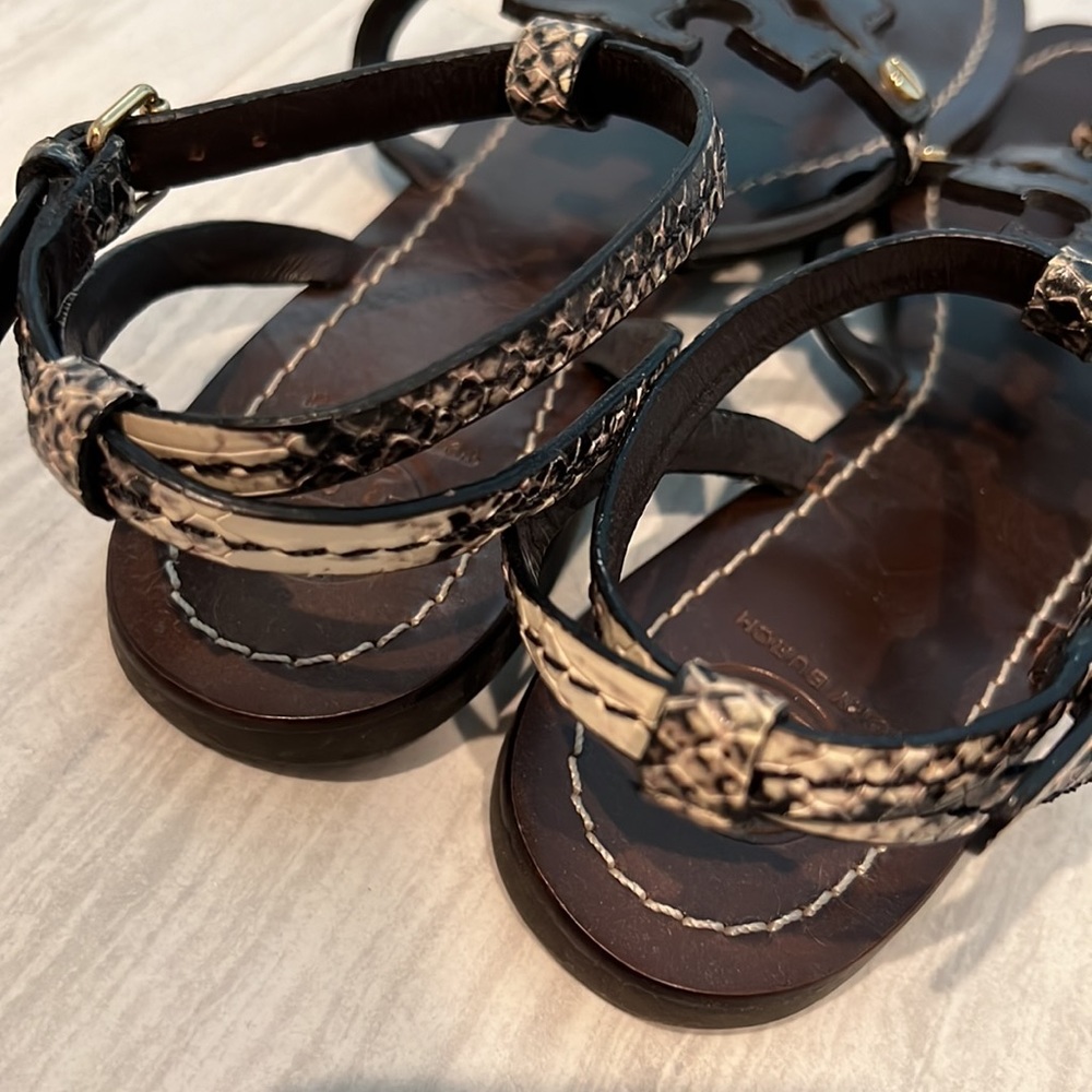 Tory Burch Snake Embossed Chandler Sandals - Picture 10 of 10